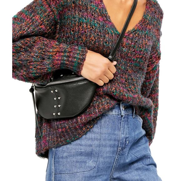 Free People Women's Highland V-Neck Sweater Navy Size X-Large - Picture 3 of 3